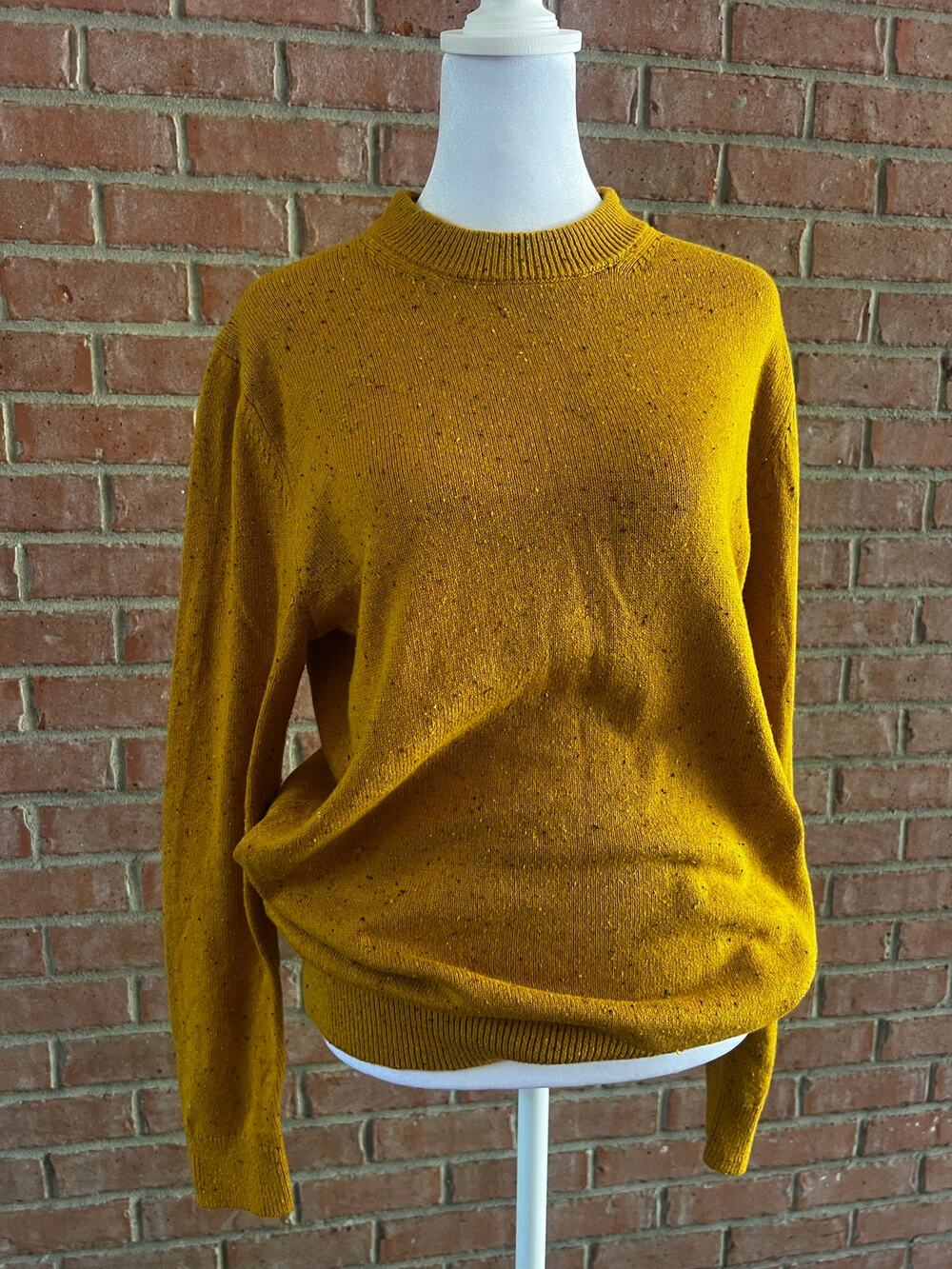 Banana Republic Mustard Yellow Flecked Crewneck Sweater Women’s Small